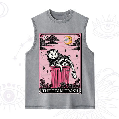 Purplehecate The Team Trash Raccoon & Possum Tarot Washed Tank