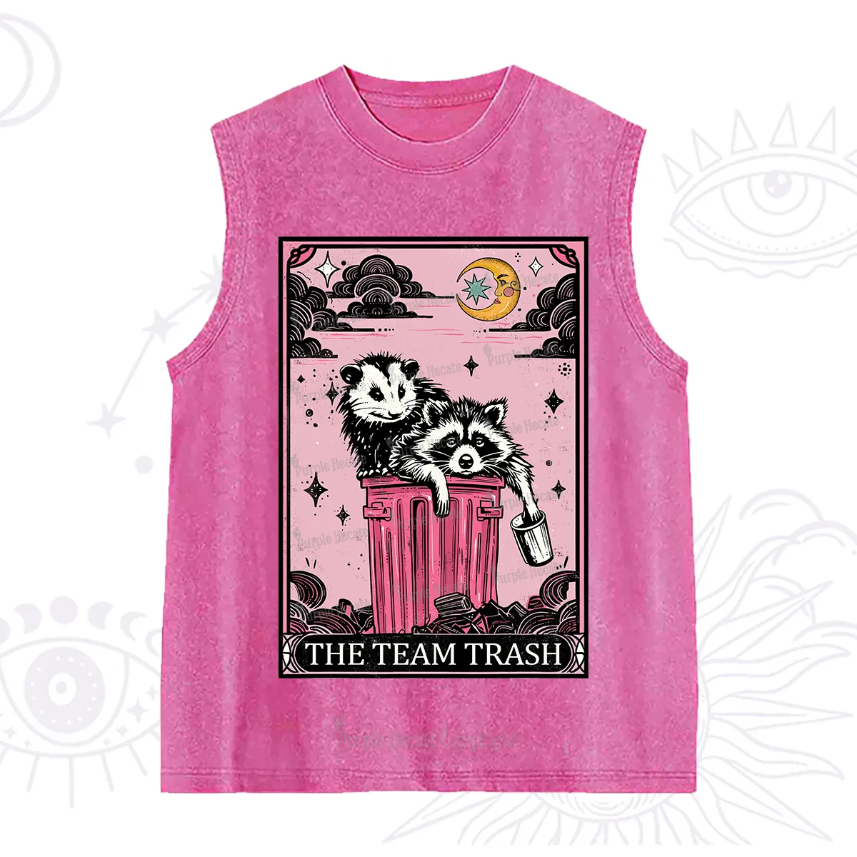 Purplehecate The Team Trash Raccoon & Possum Tarot Washed Tank