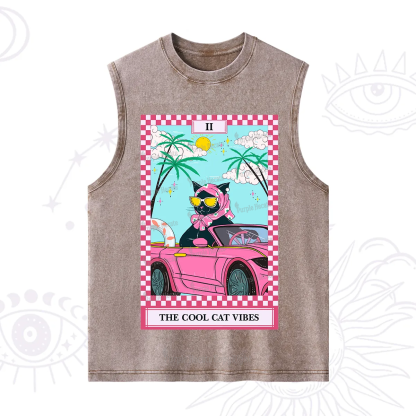 Purplehecate The Cool Cat Vibes Tarot Washed Tank