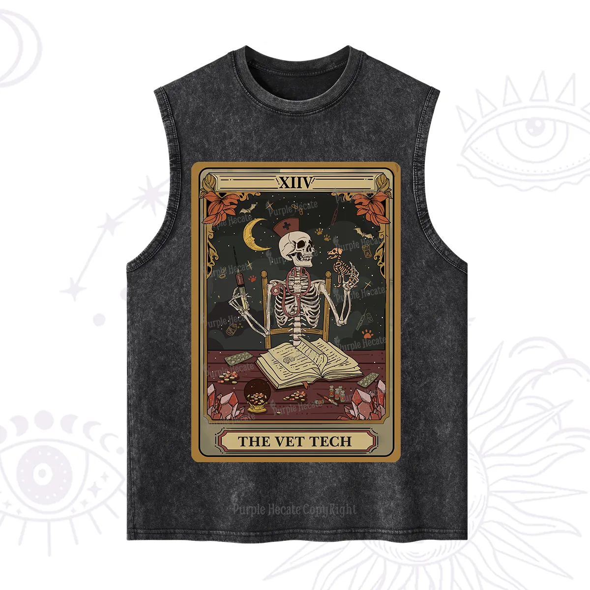 Purplehecate The Vet Tech Skeleton Tarot Washed Tank