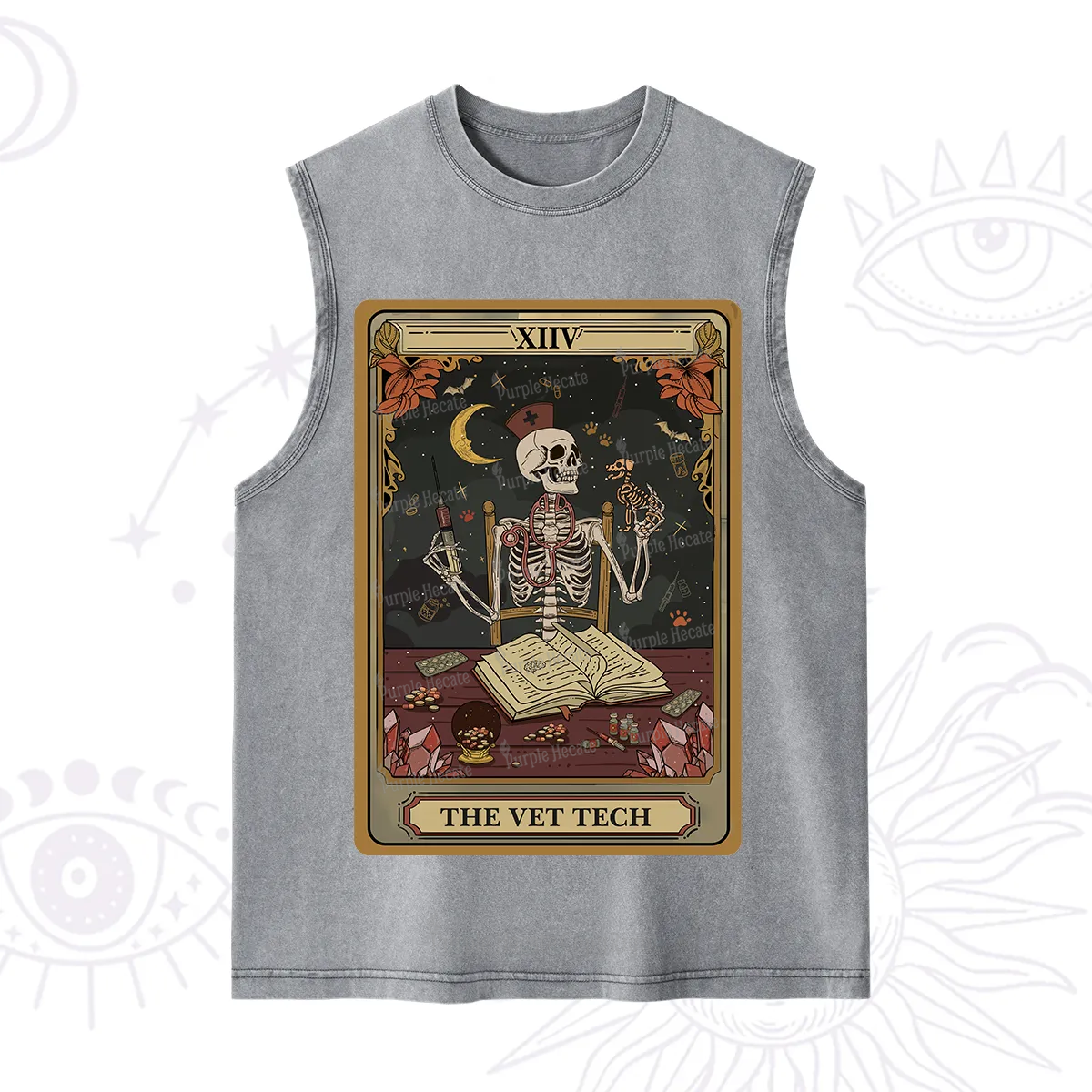 Purplehecate The Vet Tech Skeleton Tarot Washed Tank