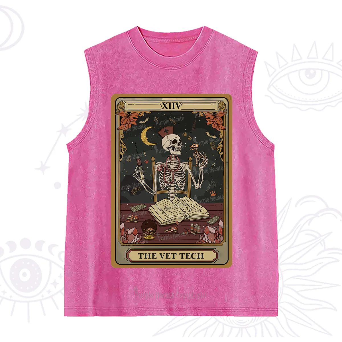 Purplehecate The Vet Tech Skeleton Tarot Washed Tank