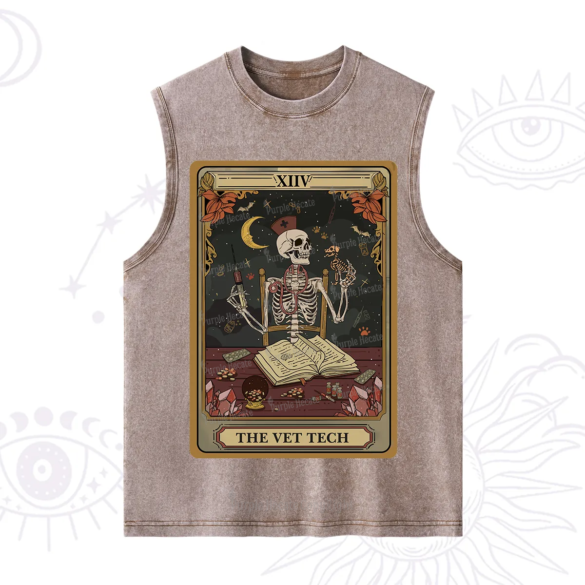 Purplehecate The Vet Tech Skeleton Tarot Washed Tank