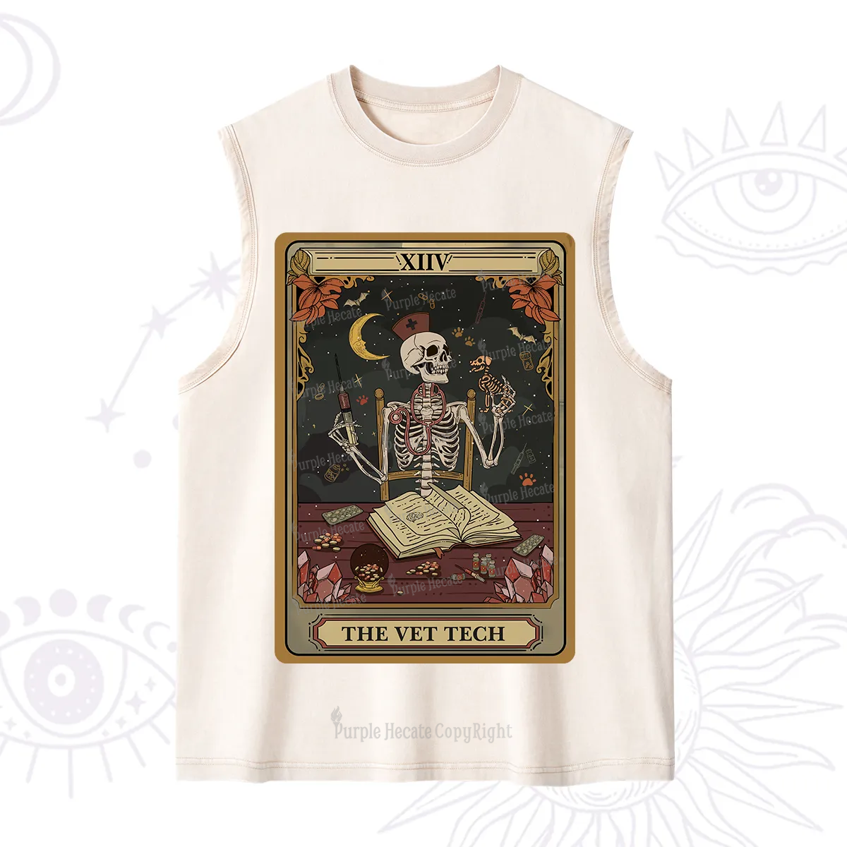 Purplehecate The Vet Tech Skeleton Tarot Washed Tank
