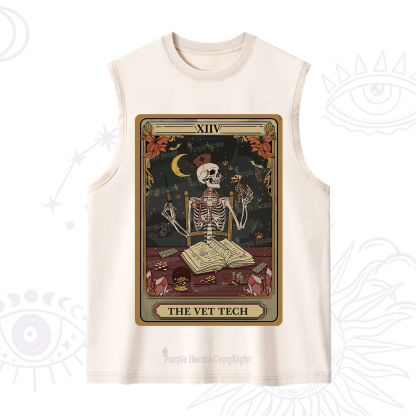 Purplehecate The Vet Tech Skeleton Tarot Washed Tank