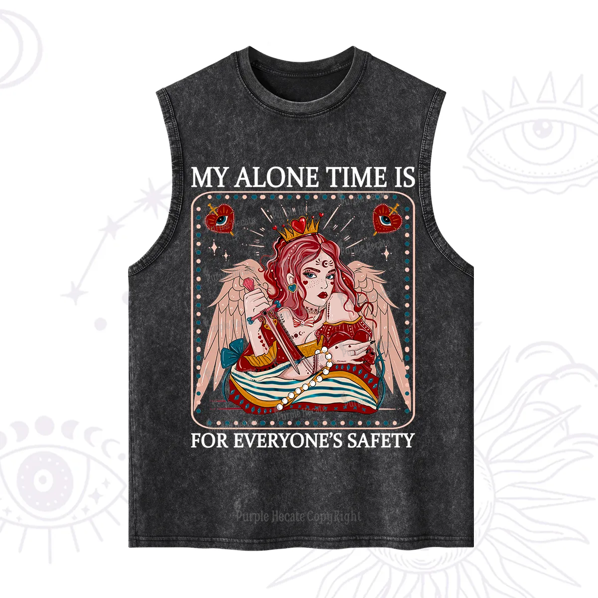 Purplehecate My Alone Time Is For Everyone's Safety Washed Tank