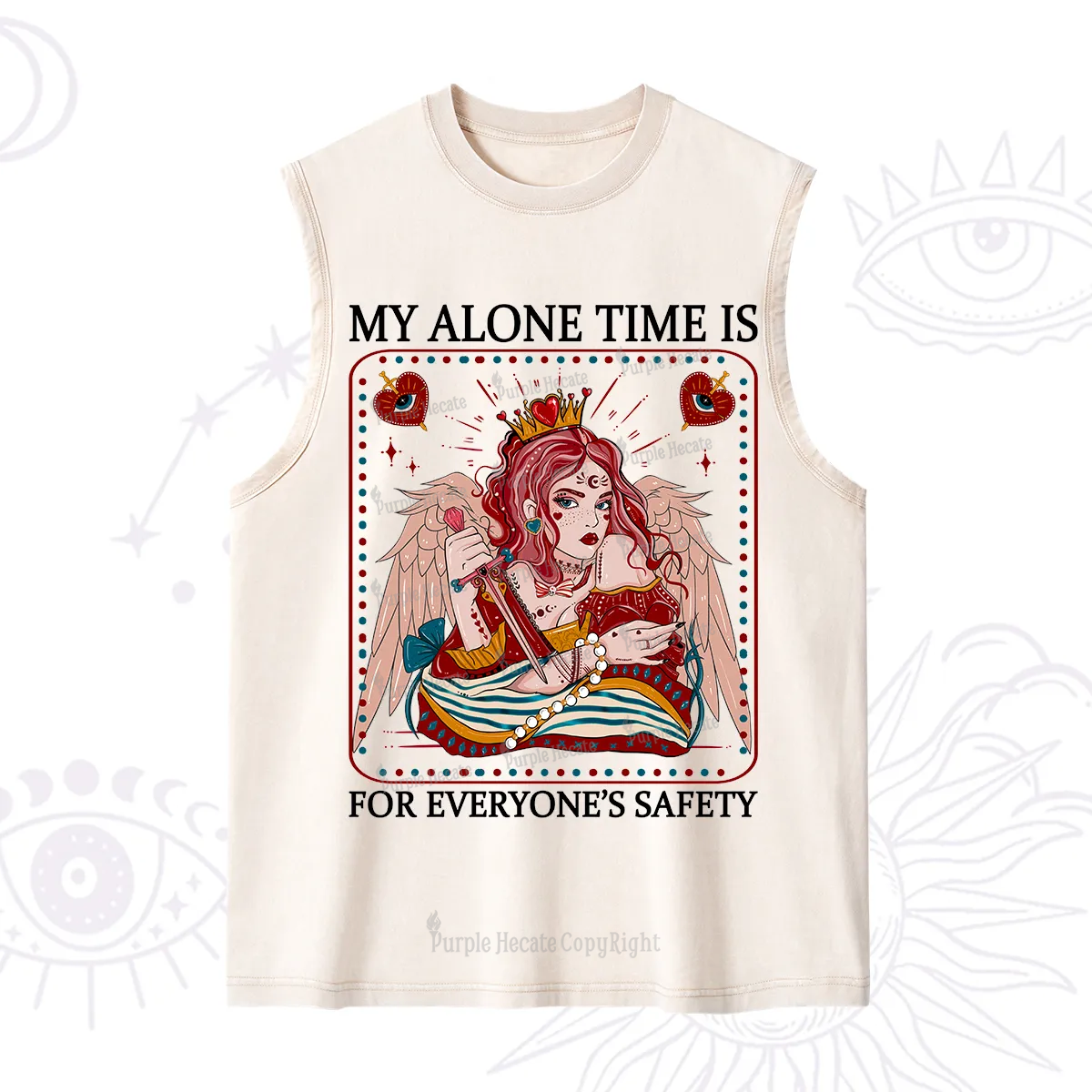 Purplehecate My Alone Time Is For Everyone's Safety Washed Tank