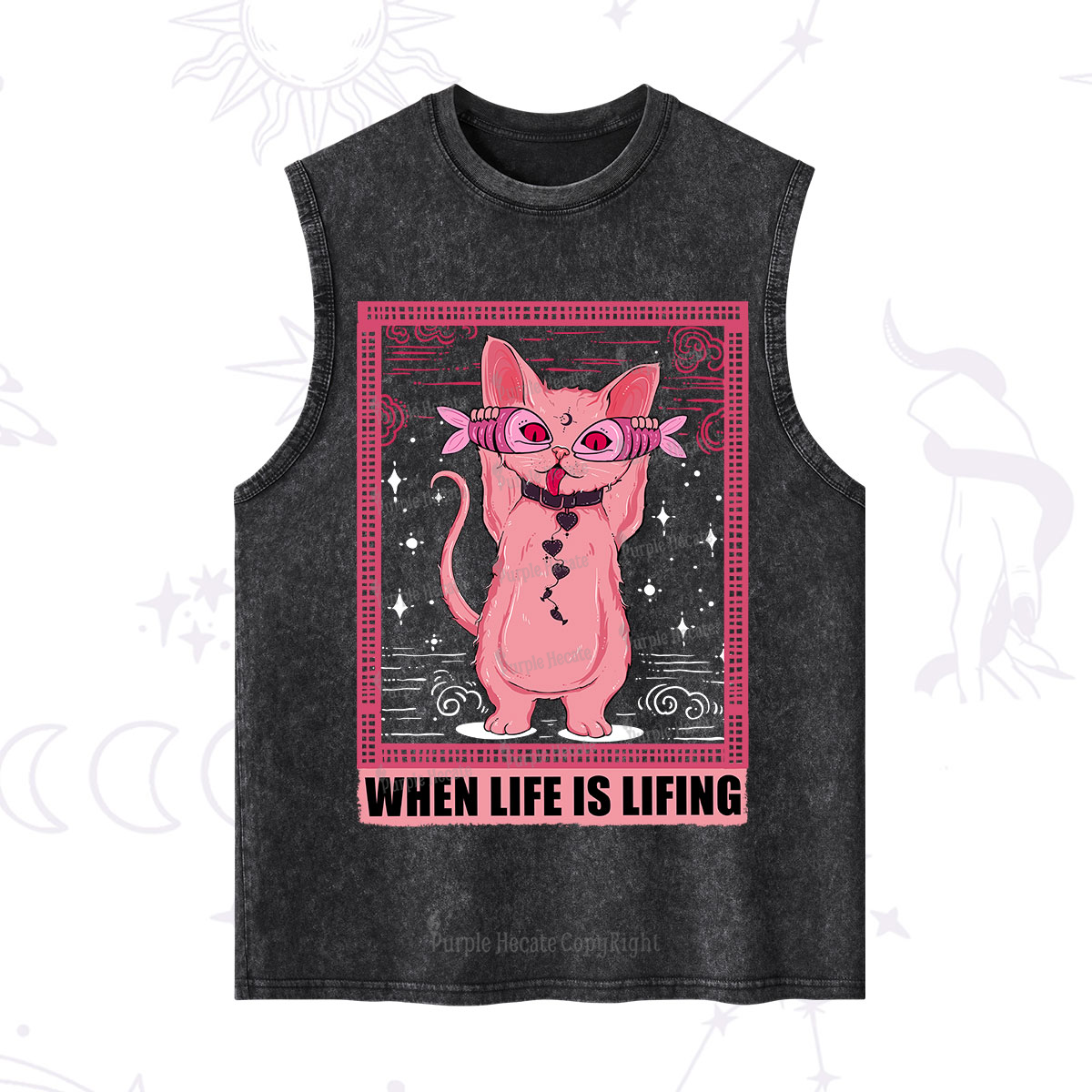 Purplehecate When Life Is Lifting Washed Tank