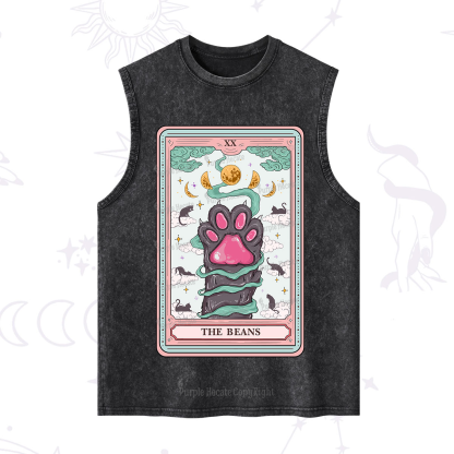 Purplehecate The Beans Cat Tarot Washed Tank