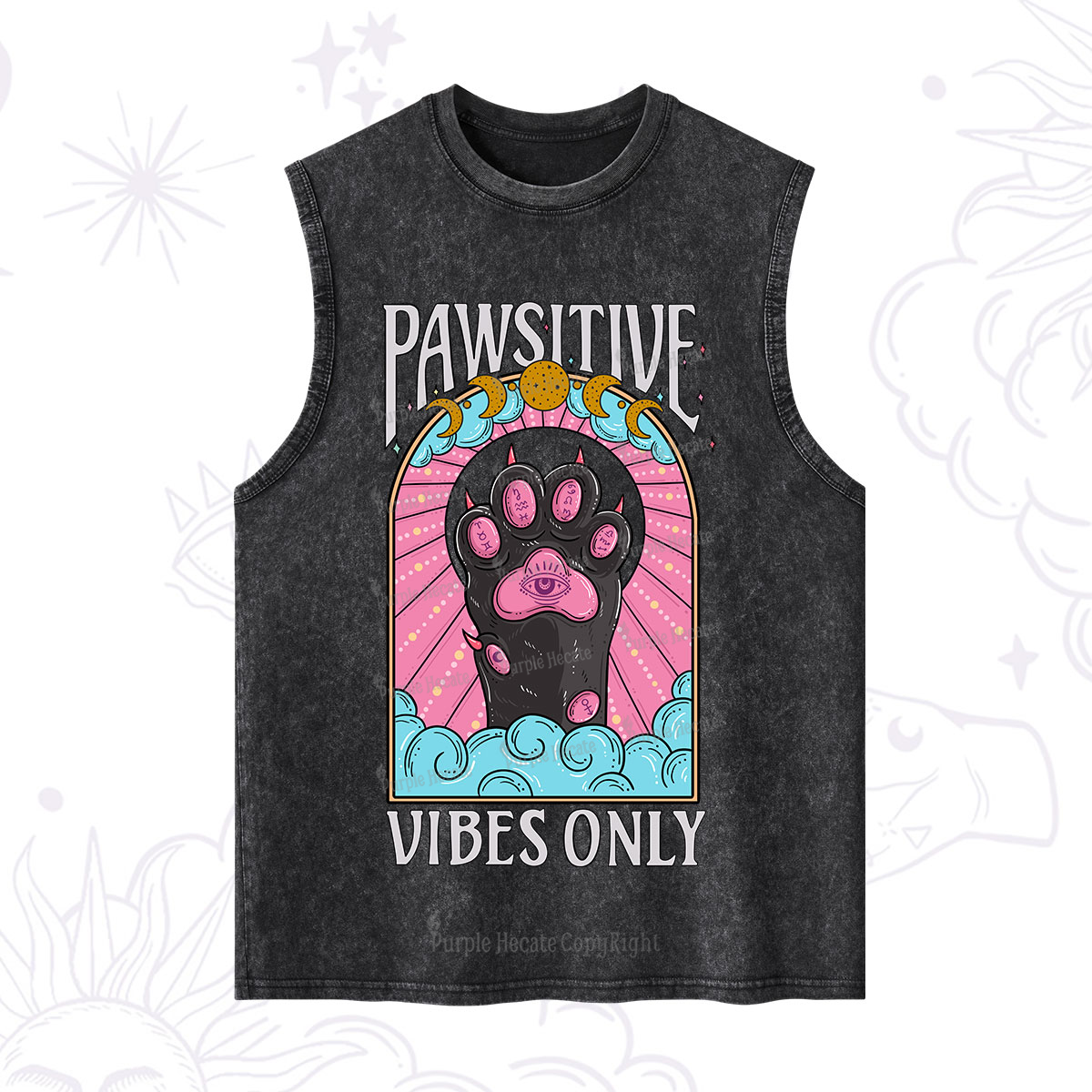 Purplehecate Pawsitive Vibes Only Washed Tank