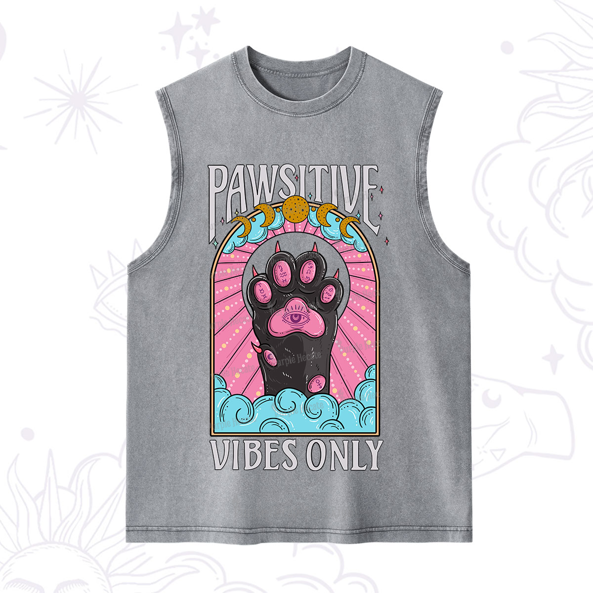 Purplehecate Pawsitive Vibes Only Washed Tank