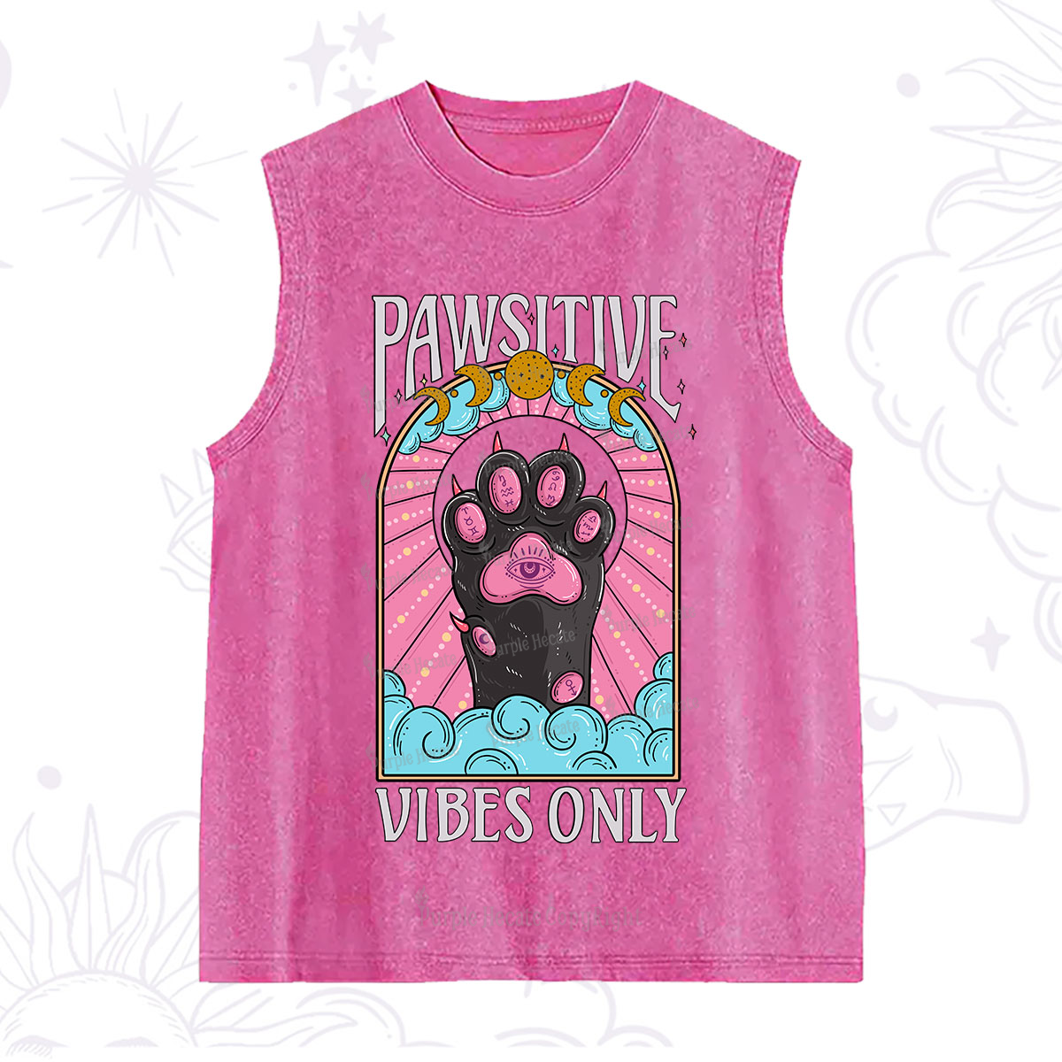 Purplehecate Pawsitive Vibes Only Washed Tank