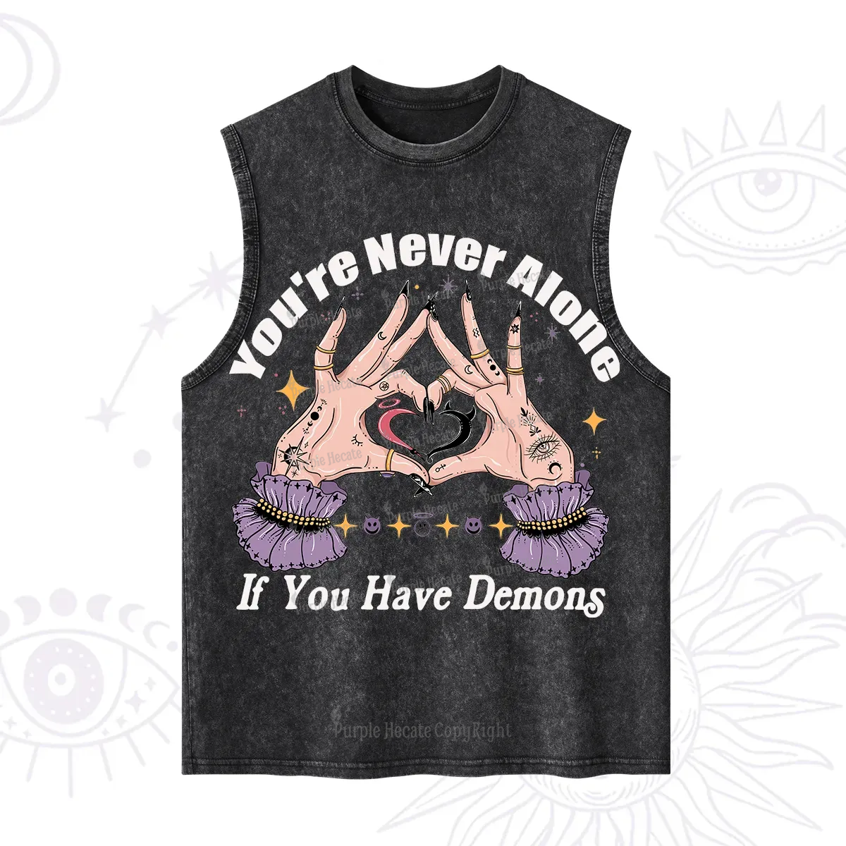 Purplehecate You're Never Alone If You Have Demons Washed Tank