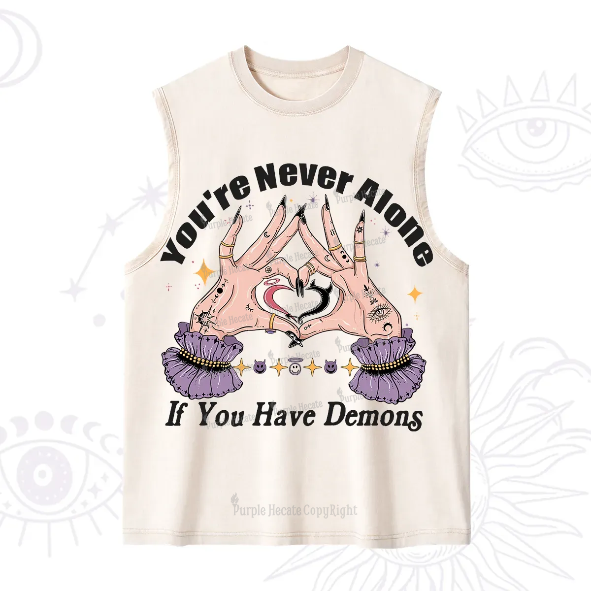 Purplehecate You're Never Alone If You Have Demons Washed Tank