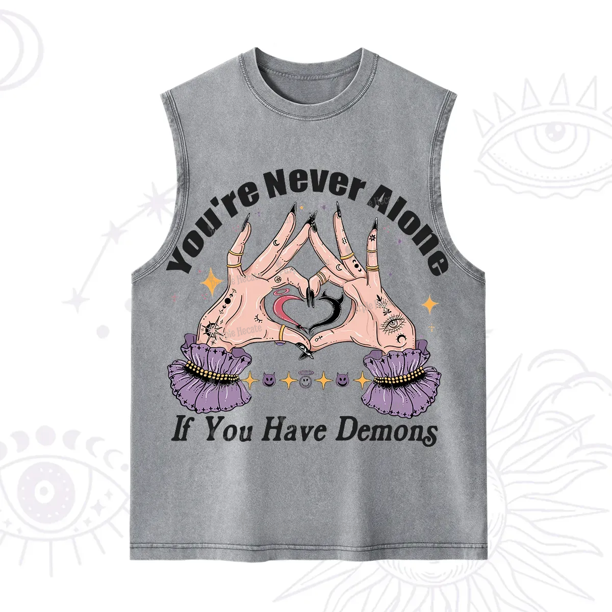 Purplehecate You're Never Alone If You Have Demons Washed Tank