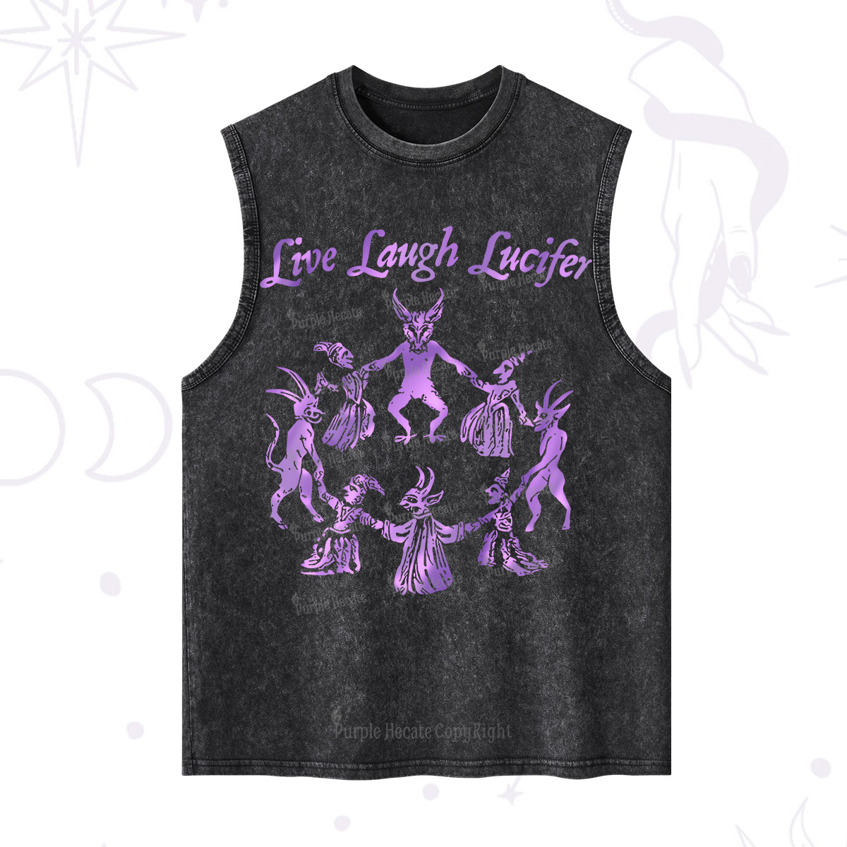 Purplehecate Live Laugh Lucifer Satanic Washed Tank