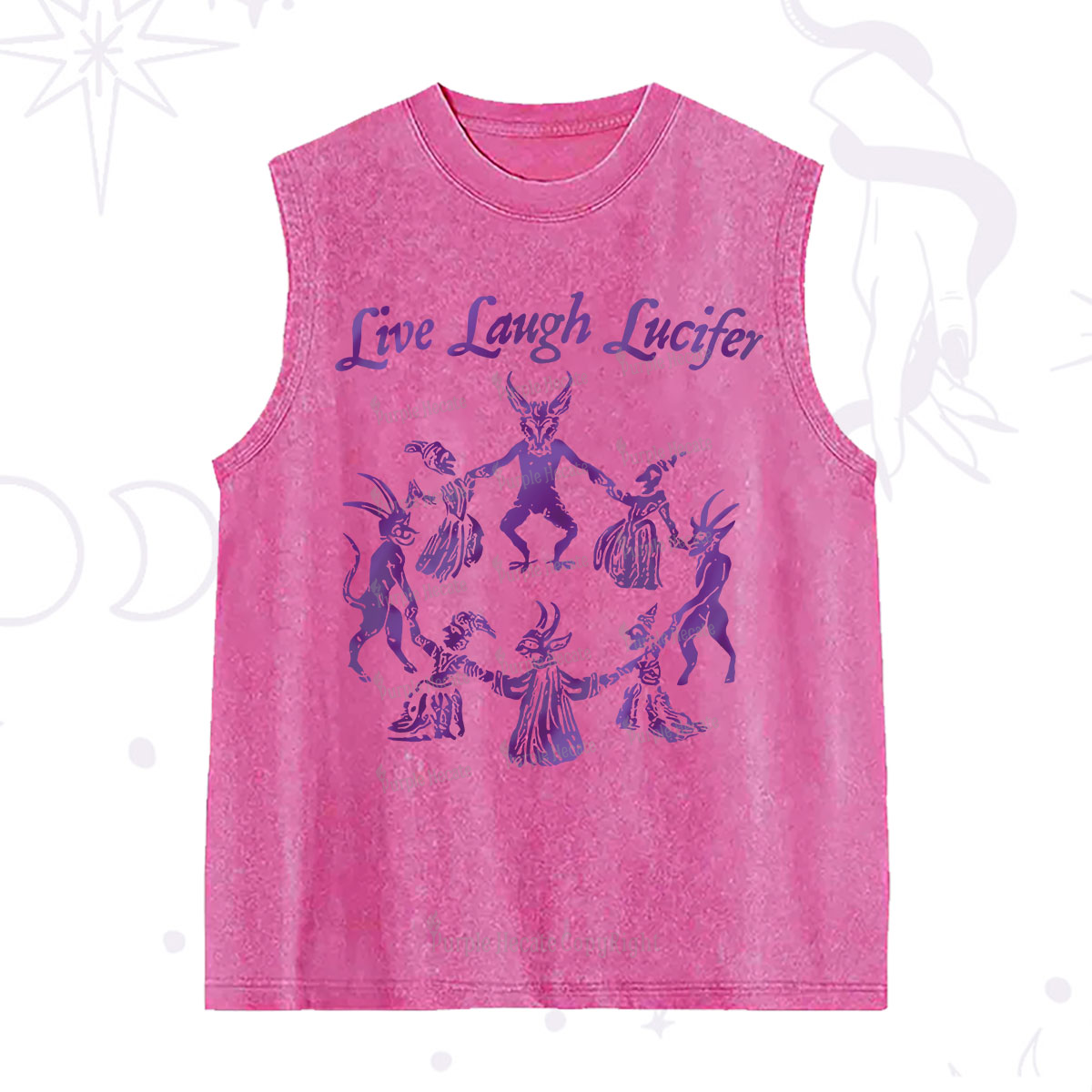 Purplehecate Live Laugh Lucifer Satanic Washed Tank