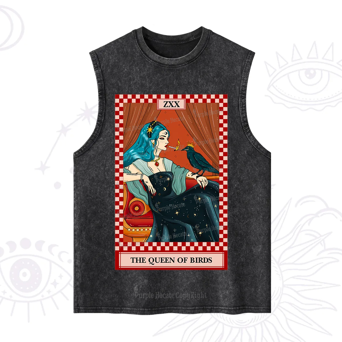 Purplehecate The Queen Of Birds Tarot  Washed Tank