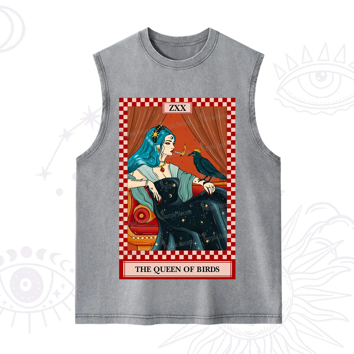 Purplehecate The Queen Of Birds Tarot  Washed Tank
