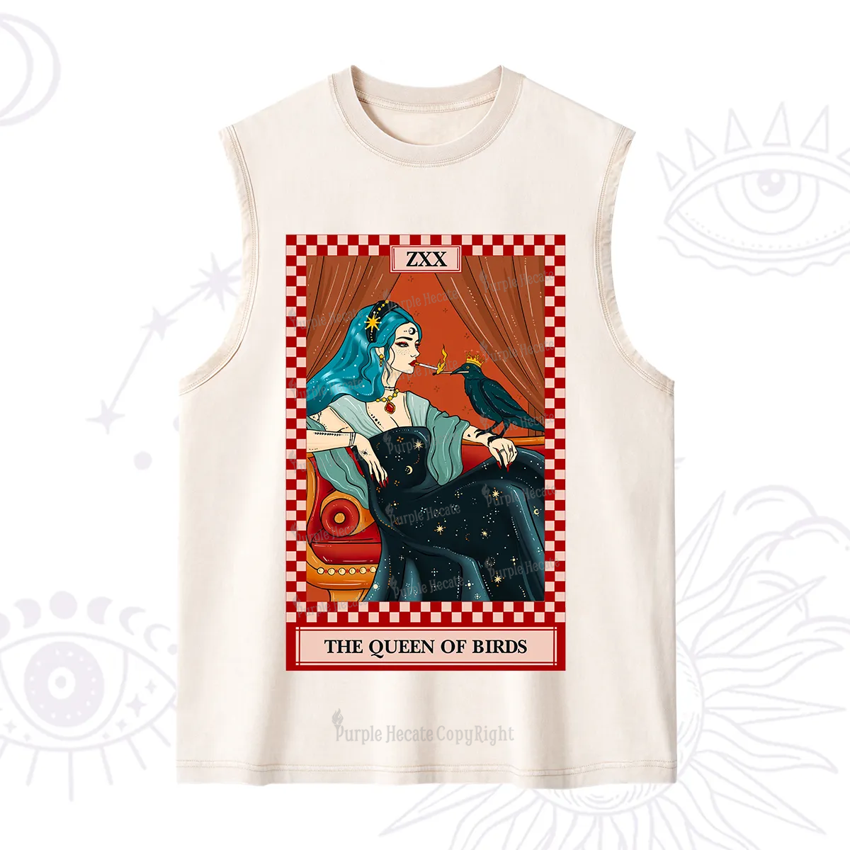 Purplehecate The Queen Of Birds Tarot  Washed Tank
