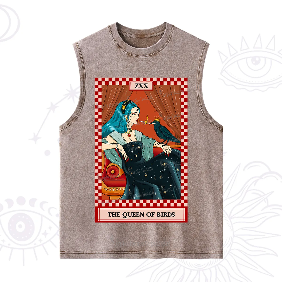 Purplehecate The Queen Of Birds Tarot  Washed Tank