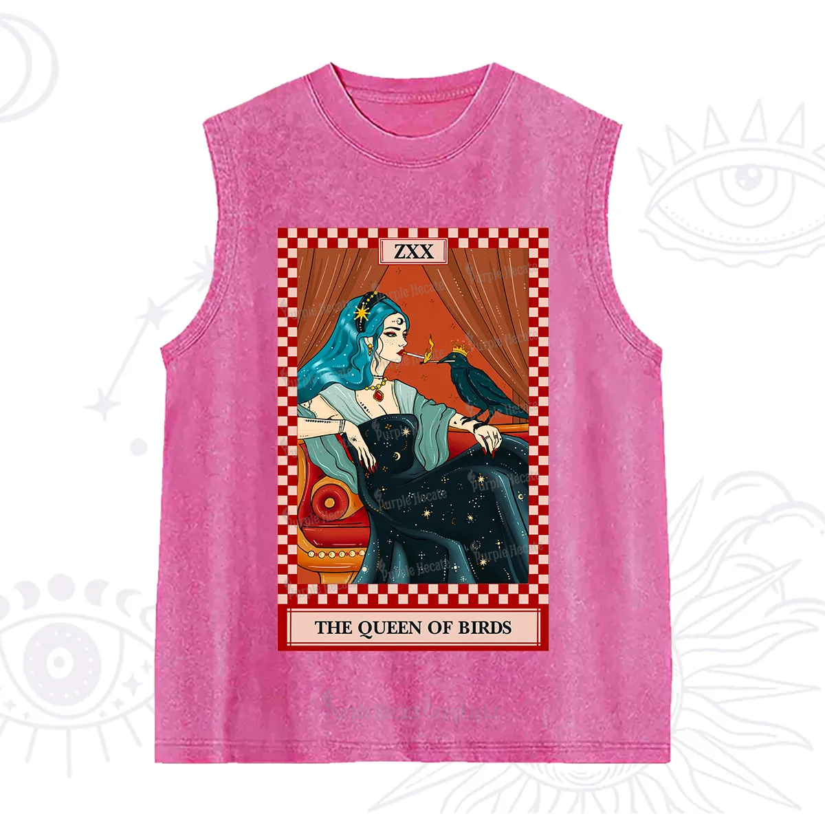 Purplehecate The Queen Of Birds Tarot  Washed Tank