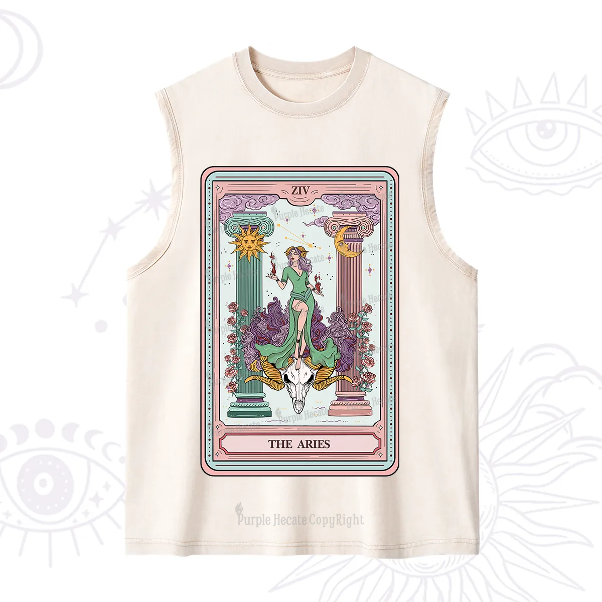 Purplehecate The Aries Goddess Tarot Washed Tank