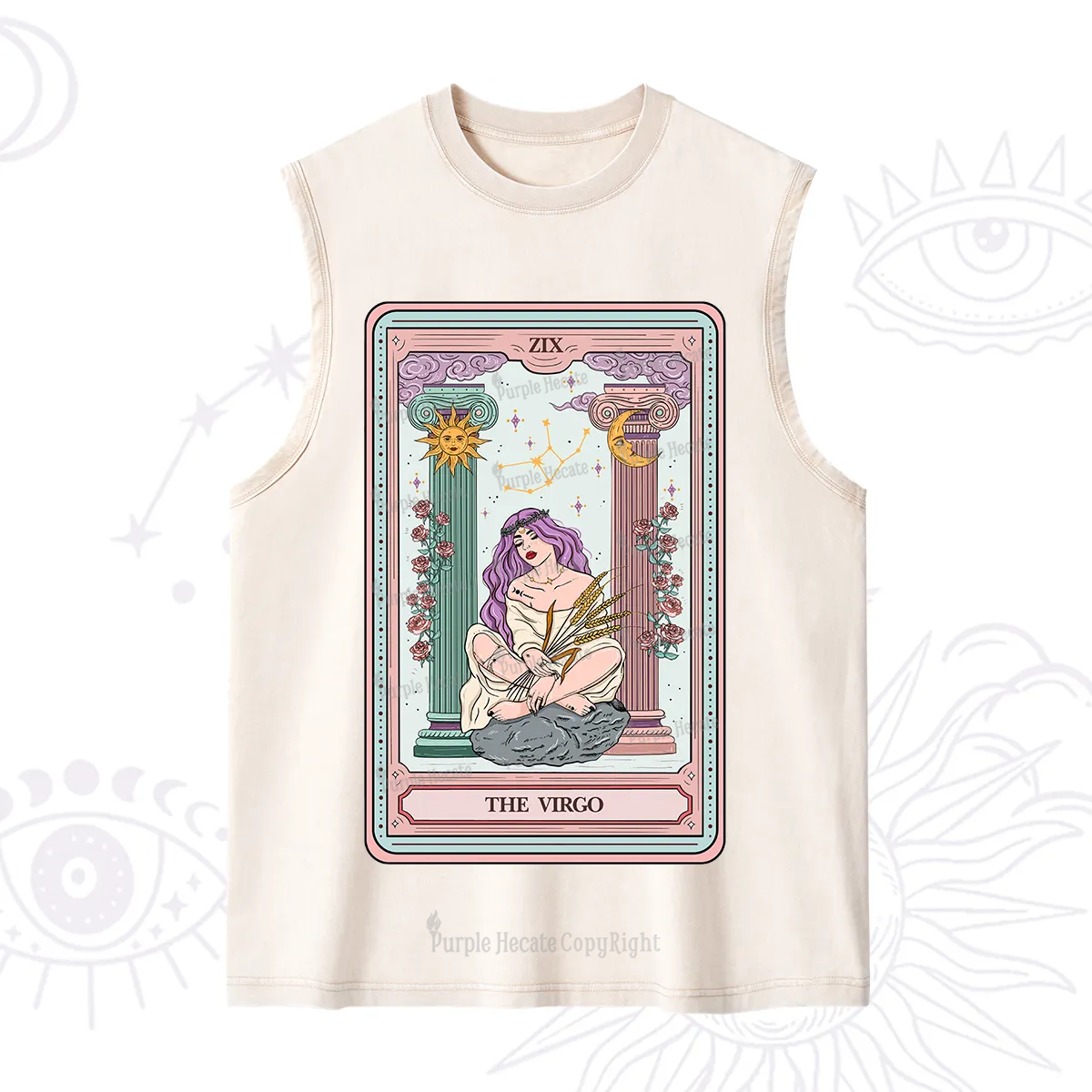 Purplehecate The Virgo Goddess Tarot Washed Tank