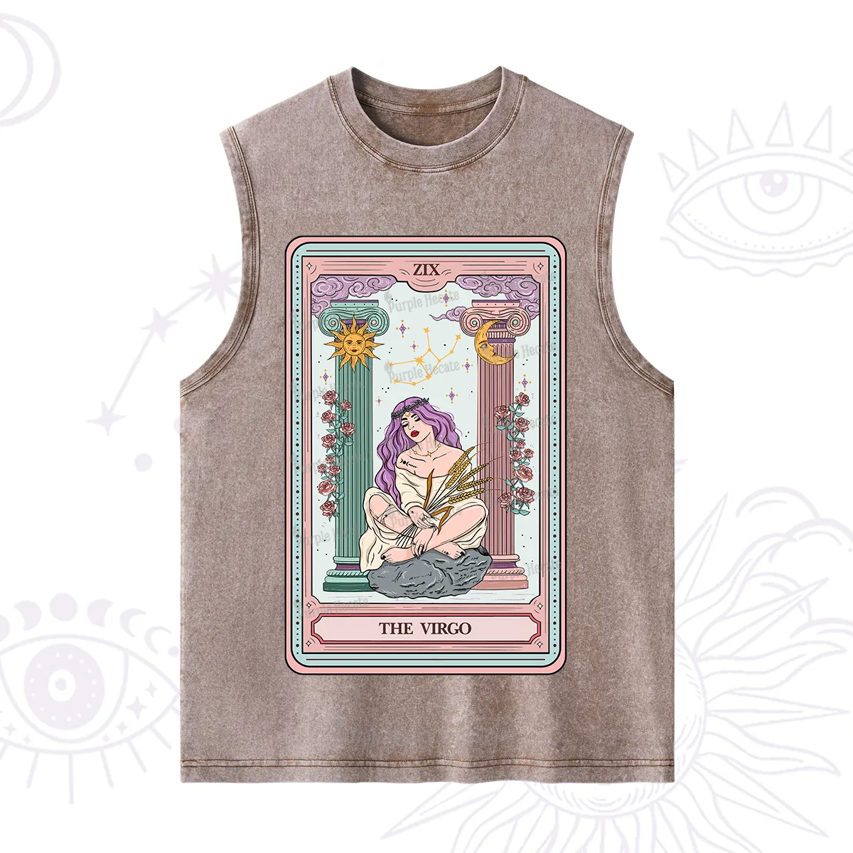 Purplehecate The Virgo Goddess Tarot Washed Tank