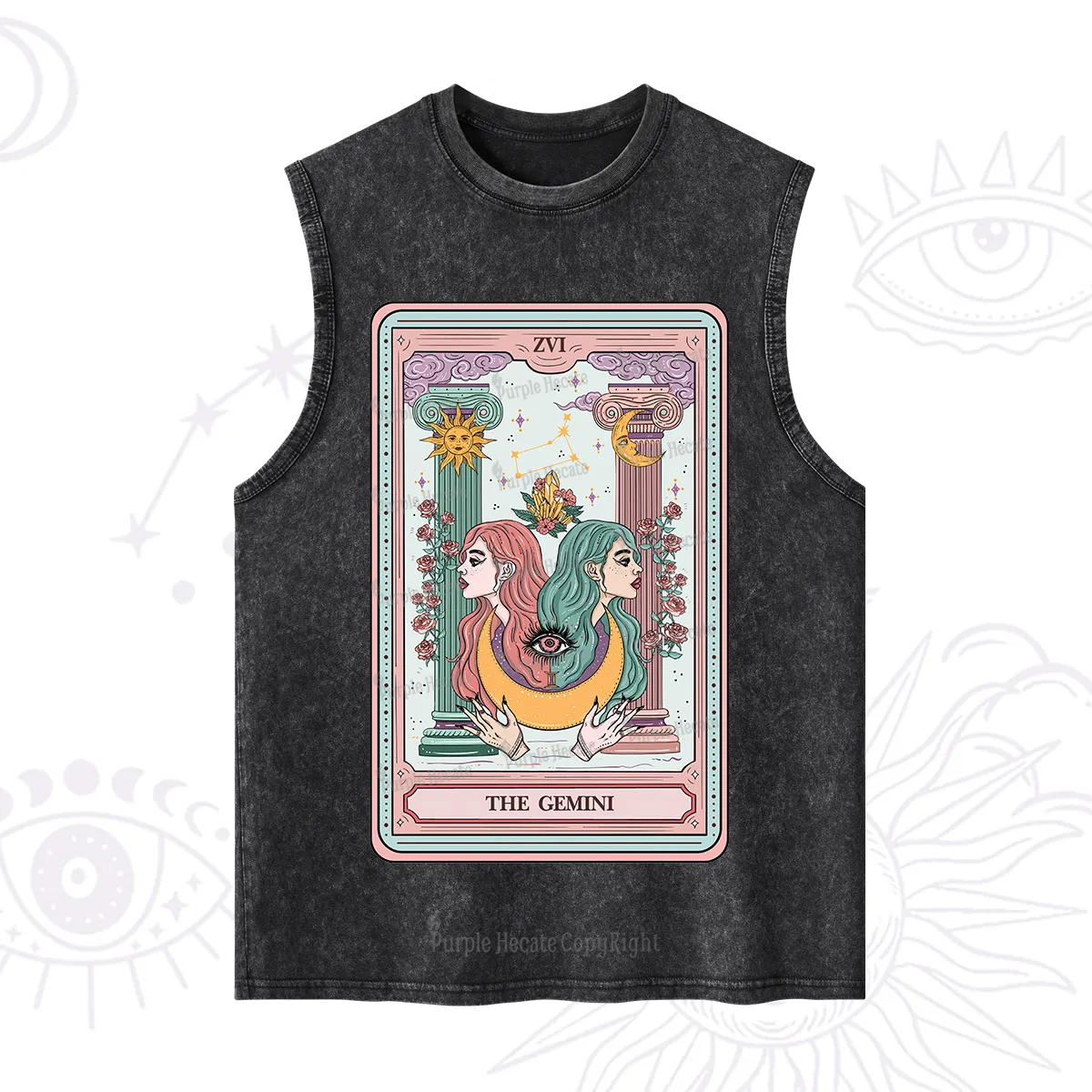 Purplehecate The Gemini Goddess Tarot Washed Tank