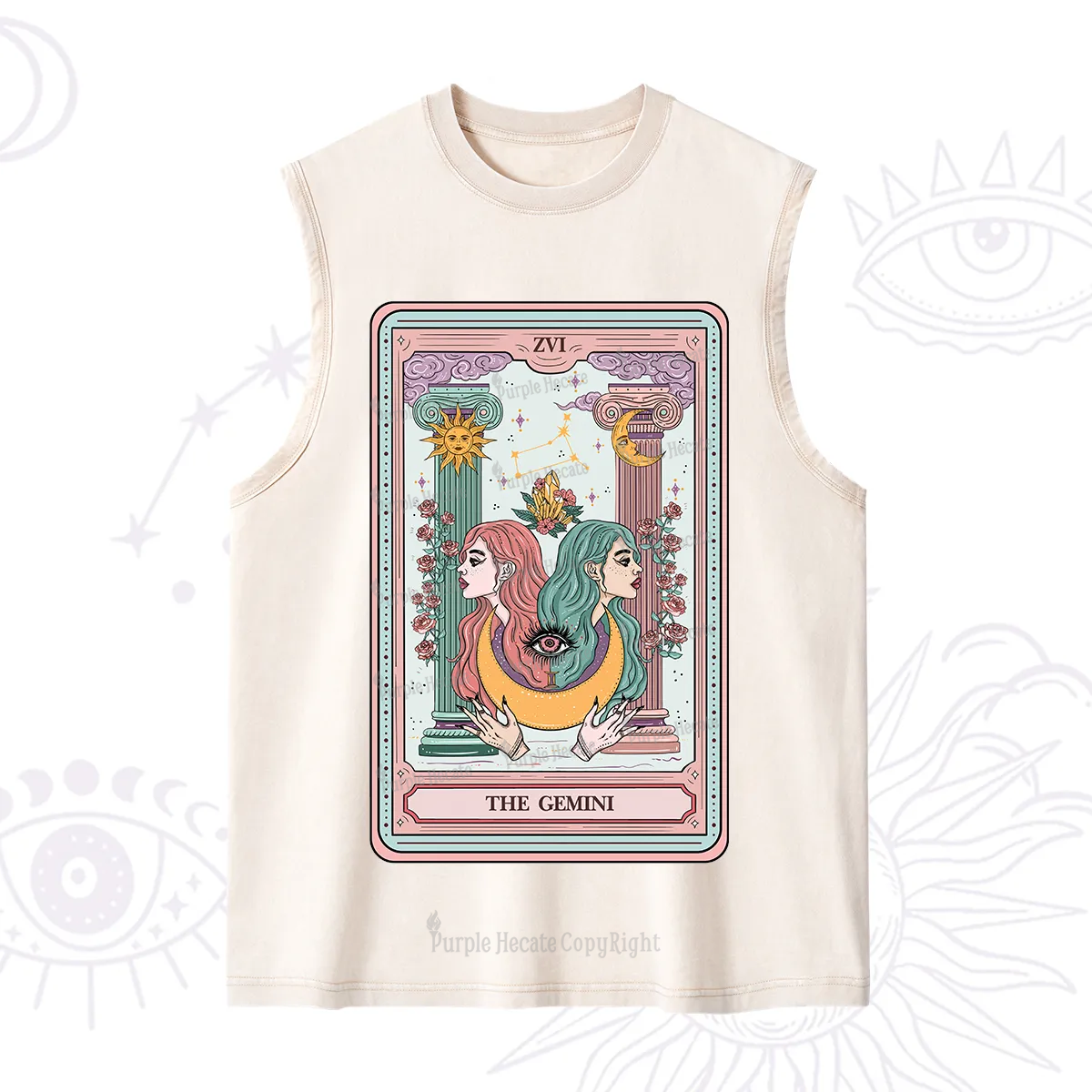 Purplehecate The Gemini Goddess Tarot Washed Tank