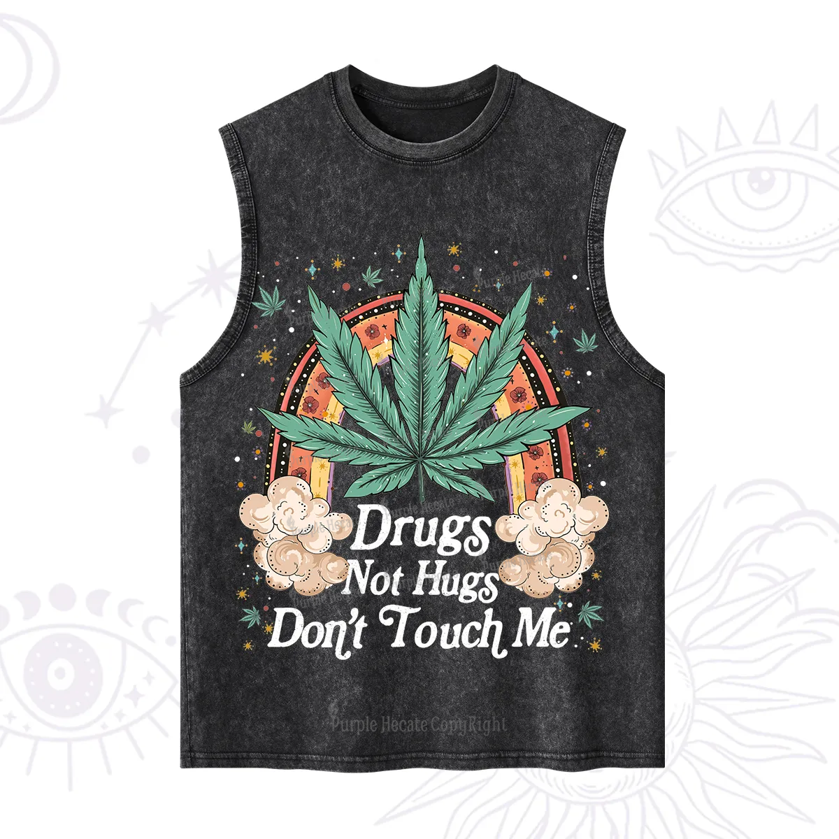 Purplehecate Drugs Not Hugs Washed Tank