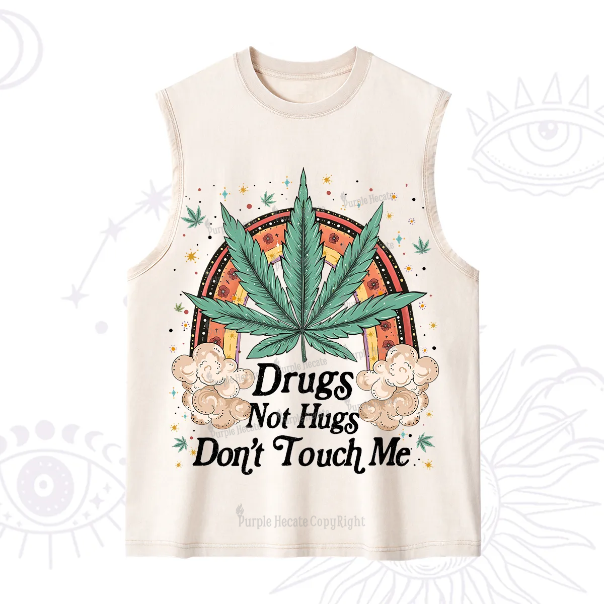 Purplehecate Drugs Not Hugs Washed Tank