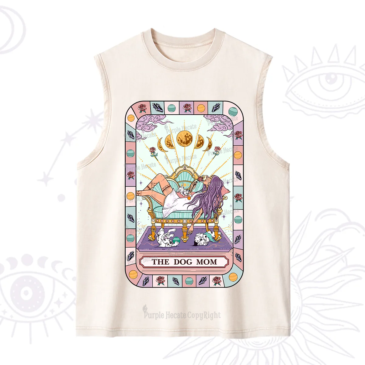 Purplehecate The Chill Dog Mom Washed Tank