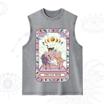 Purplehecate The Chill Cat Mom Washed Tank