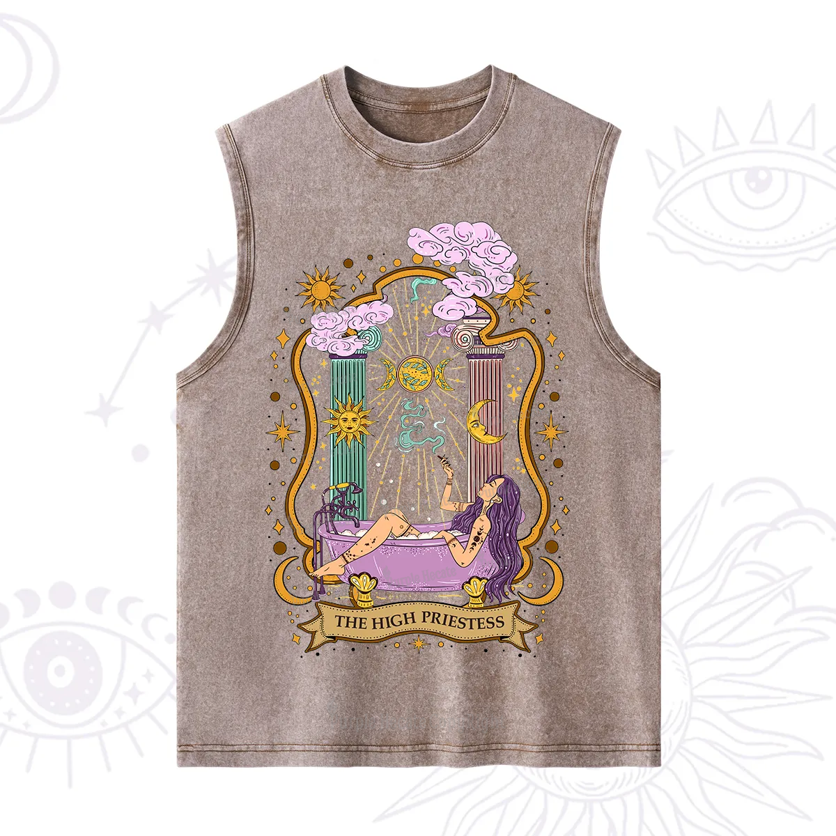 Purplehecate The High Priestess Goddess Washed Tank