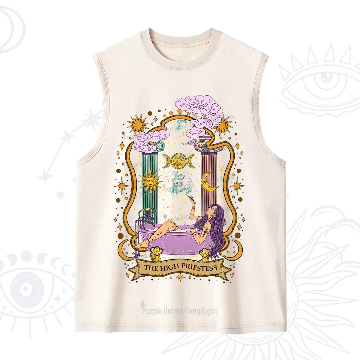 Purplehecate The High Priestess Goddess Washed Tank
