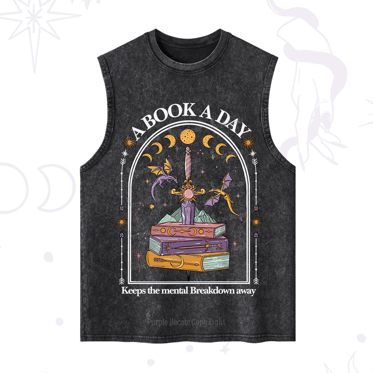 Purplehecate A Book A Day Keeps The Mental Breakdown Away Washed Tank