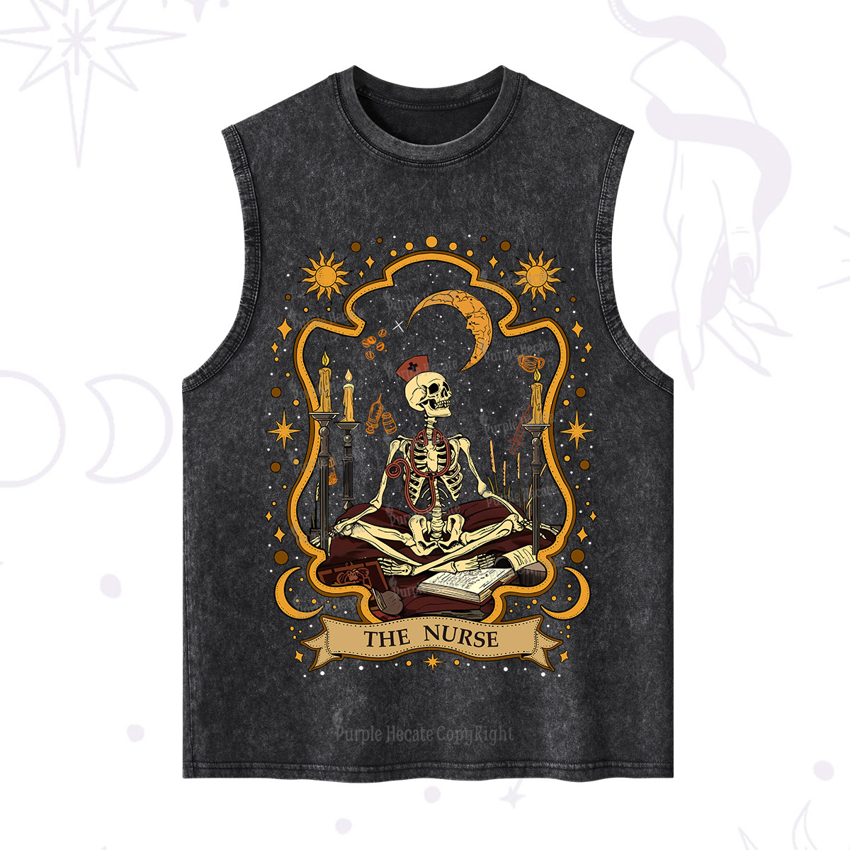 Purplehecate The Nurse Skeleton Washed Tank