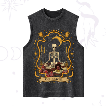 Purplehecate The Reader Skeleton Washed Tank