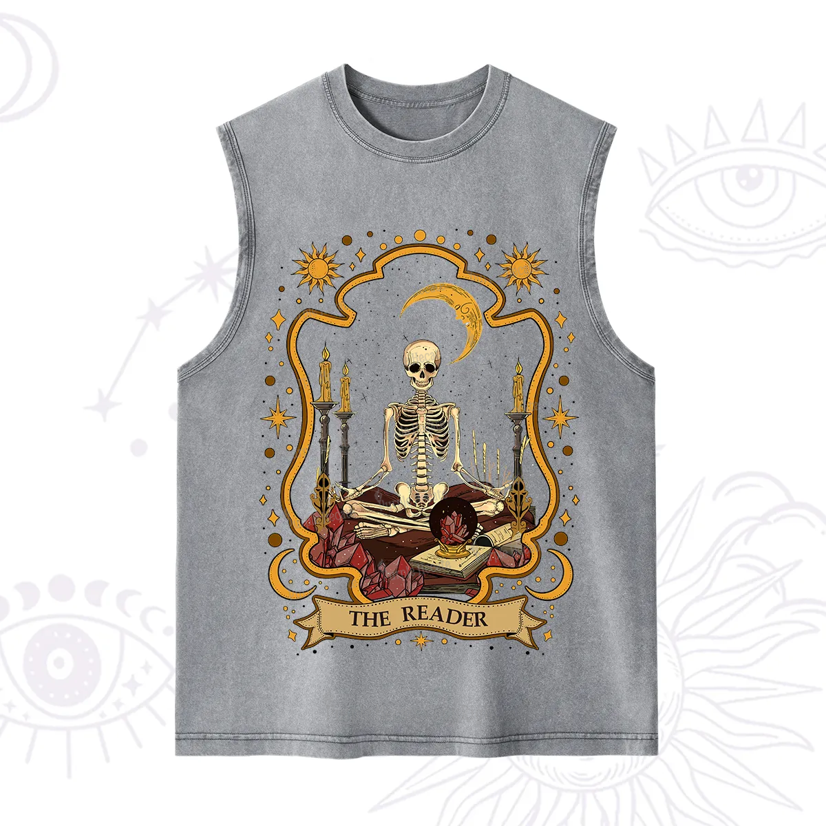 Purplehecate The Reader Skeleton Washed Tank