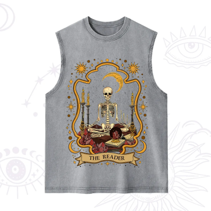 Purplehecate The Reader Skeleton Washed Tank