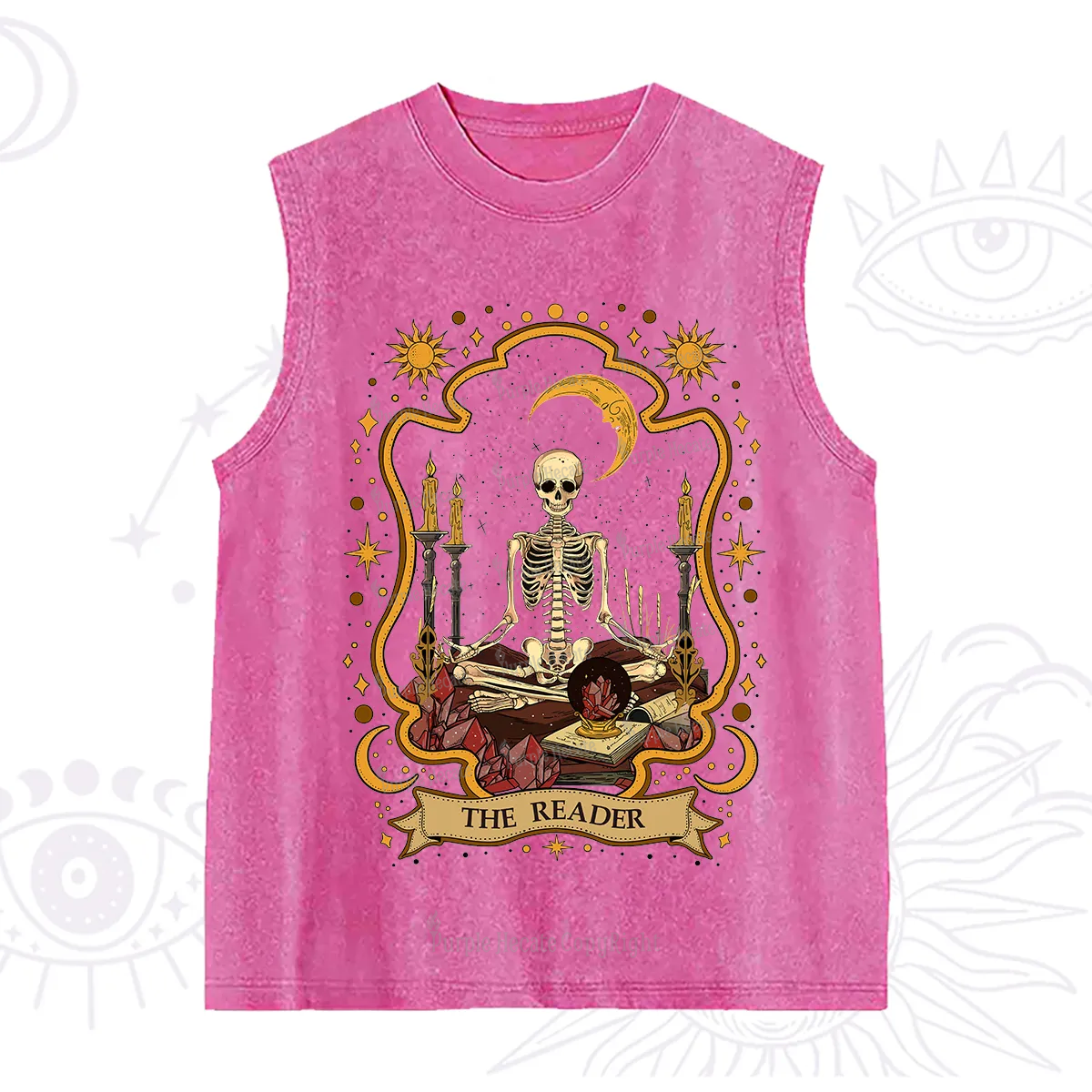Purplehecate The Reader Skeleton Washed Tank