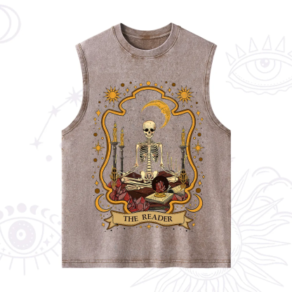 Purplehecate The Reader Skeleton Washed Tank