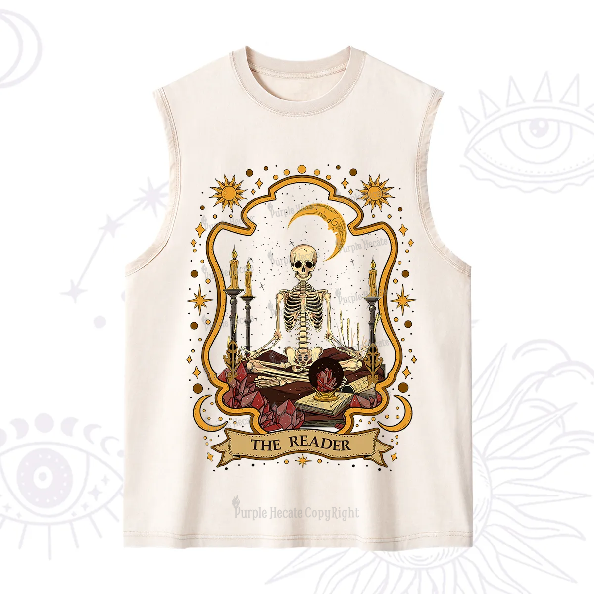 Purplehecate The Reader Skeleton Washed Tank