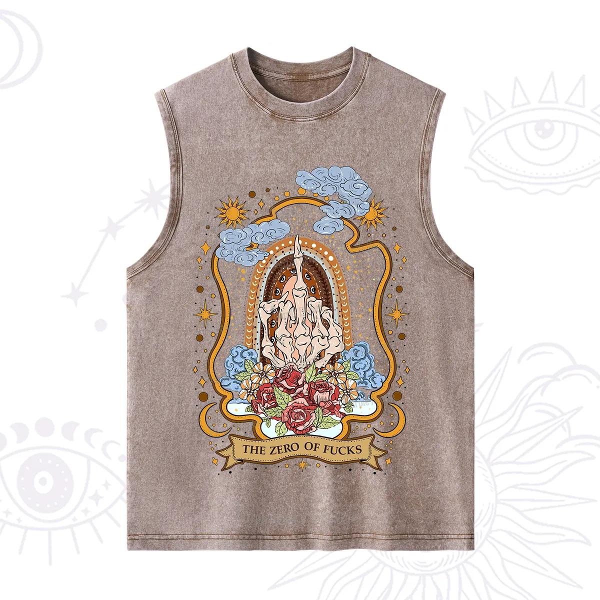 Purplehecate The Zero of Fucks Skeleton Washed Tank