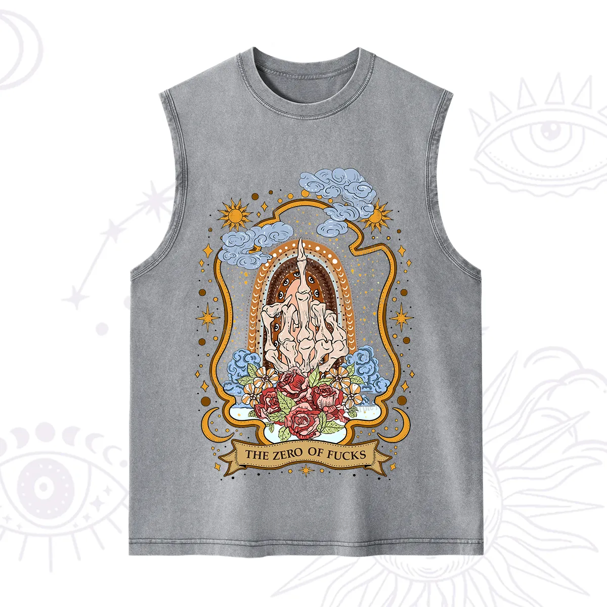 Purplehecate The Zero of Fucks Skeleton Washed Tank