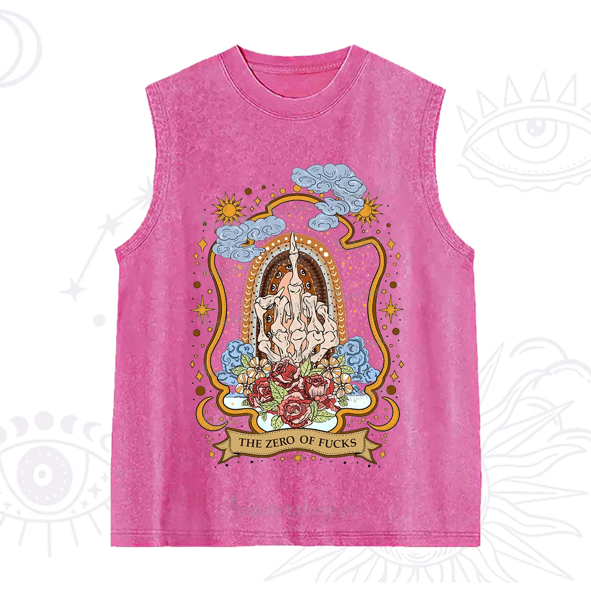 Purplehecate The Zero of Fucks Skeleton Washed Tank