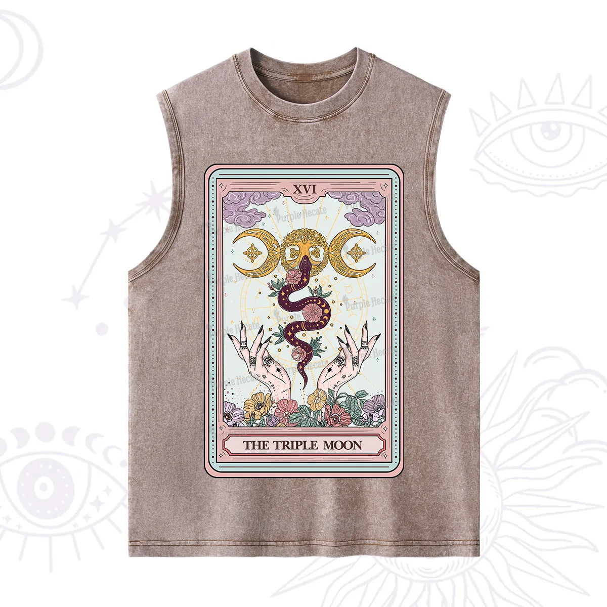 Purplehecate The Triple Moon Tarot Washed Tank