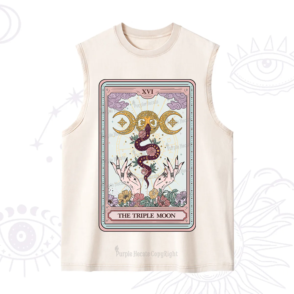 Purplehecate The Triple Moon Tarot Washed Tank